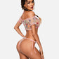 Floral Mesh Ruffle Lingerie Set