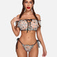 Floral Mesh Ruffle Lingerie Set