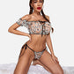 Floral Mesh Ruffle Lingerie Set