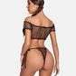 Floral Mesh Ruffle Lingerie Set