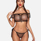 Floral Mesh Ruffle Lingerie Set