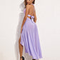 Deep V Neck Lace Mesh Dress