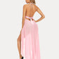 Deep V Neck Lace Mesh Dress