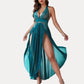 Deep V Neck Lace Mesh Dress