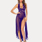 Deep V Neck Lace Mesh Dress