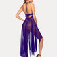 Deep V Neck Lace Mesh Dress