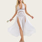 Deep V Neck Lace Mesh Dress