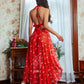 Deep V Neck Lace Mesh Dress