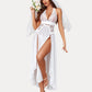 Deep V Neck Lace Mesh Dress