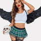 Pleated Costume Mini Skirt with Garter