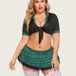 Plus Size Lingerie with Tie Top and Mini Skirt