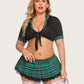 Plus Size Lingerie with Tie Top and Mini Skirt