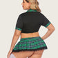 Plus Size Lingerie with Tie Top and Mini Skirt
