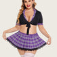 Plus Size Lingerie with Tie Top and Mini Skirt