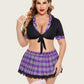 Plus Size Lingerie with Tie Top and Mini Skirt