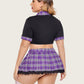 Plus Size Lingerie with Tie Top and Mini Skirt