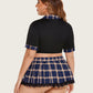 Plus Size Lingerie with Tie Top and Mini Skirt
