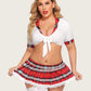 Plus Size Lingerie with Tie Top and Mini Skirt