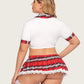 Plus Size Lingerie with Tie Top and Mini Skirt