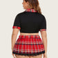 Plus Size Lingerie with Tie Top and Mini Skirt