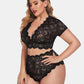 Plus Size Floral Lace Trim Set