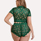 Plus Size Floral Lace Trim Set