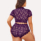 Plus Size Floral Lace Trim Set