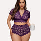 Plus Size Floral Lace Trim Set