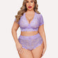 Plus Size Floral Lace Trim Set