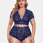 Plus Size Floral Lace Trim Set