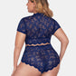 Plus Size Floral Lace Trim Set