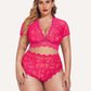 Plus Size Floral Lace Trim Set