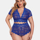 Plus Size Floral Lace Trim Set