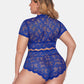 Plus Size Floral Lace Trim Set
