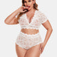 Plus Size Floral Lace Trim Set