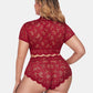 Plus Size Floral Lace Trim Set