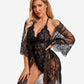 2 Piece Set Lace Robe with Teddy