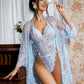 2 Piece Set Lace Robe with Teddy