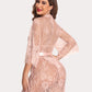 2 Piece Set Lace Robe with Teddy