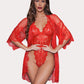 2 Piece Set Lace Robe with Teddy