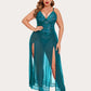 Plus Size Floral Side Slits Nightdress