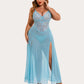Plus Size Floral Side Slits Nightdress