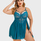 Plus Size V Neck Mesh Side Slit Babydolls