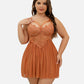 Plus Size V Neck Mesh Side Slit Babydolls