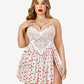 Plus Size Heart Lace Side Slit Nightdress
