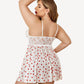 Plus Size Heart Lace Side Slit Nightdress