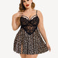 Plus Size Heart Lace Side Slit Nightdress