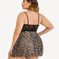 Plus Size Heart Lace Side Slit Nightdress