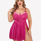 Plus Size V Neck Mesh Side Slit Babydolls