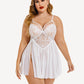 Plus Size V Neck Mesh Side Slit Babydolls
